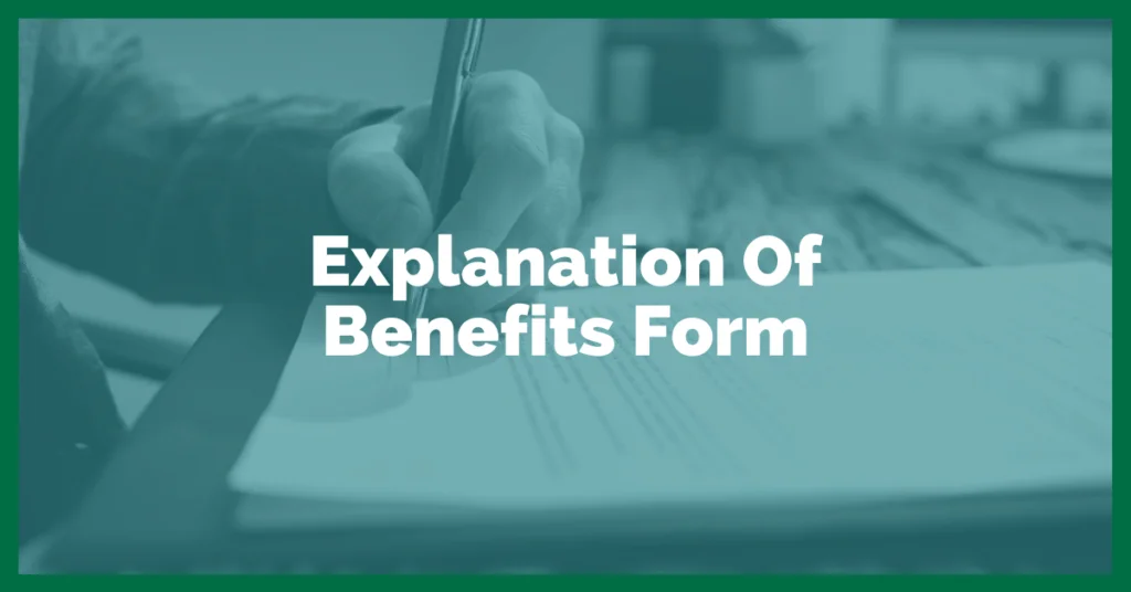Explanation Of Benefits Form: What You Need To Know